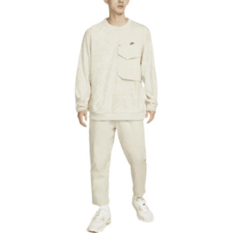 Men's Nike Solid Color Lacing Sports Pants/Trousers/Joggers Creamy White DM5548-206