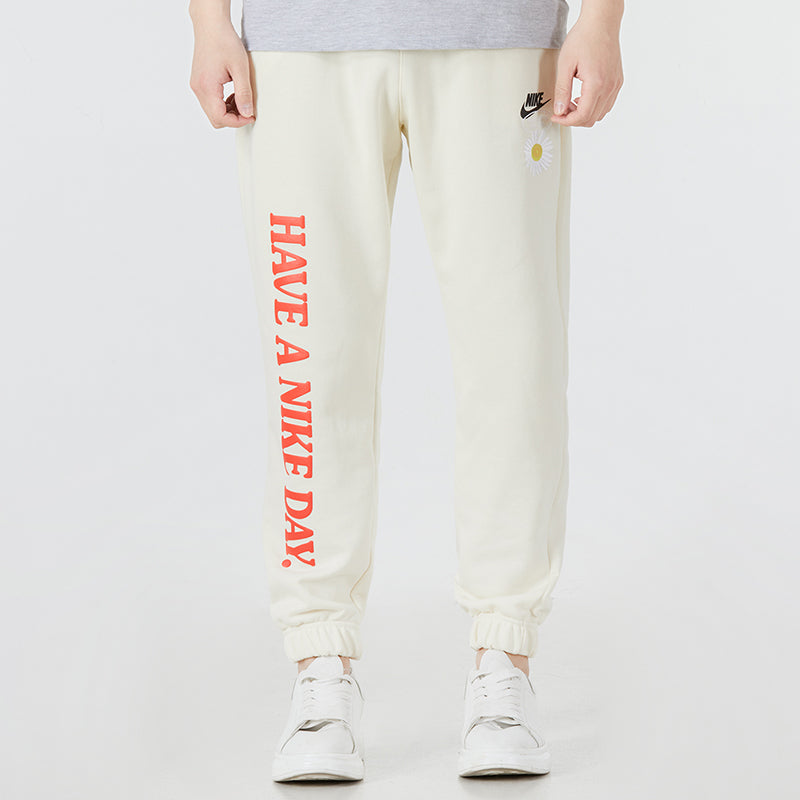 Men's Nike Alphabet Printing Daisy Sports Pants/Trousers/Joggers Creamy White DM5015-113