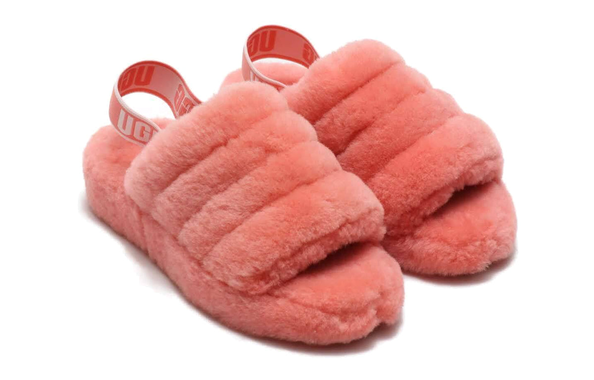 (WMNS) UGG Fluff Yeah Slide Minimalistic Casual Thick Sole Shoe Pink 1095119-LNT