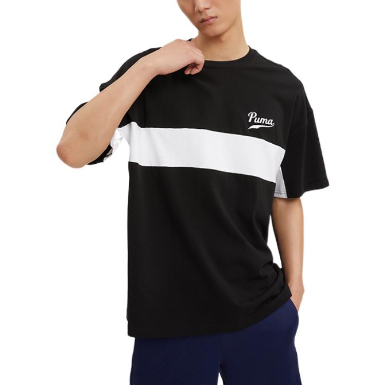 PUMA Coloblock Logo Tee 'Black' 537871-01