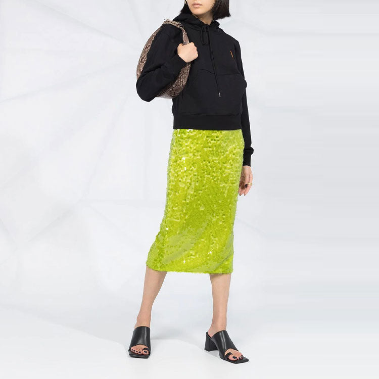 (WMNS) KENZO Pattern Hoodie Sports Black FA62SW7774MD-99