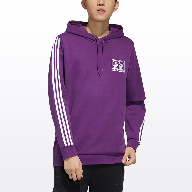 adidas neo Sports Pullover hooded Long Sleeves Purple GH7829