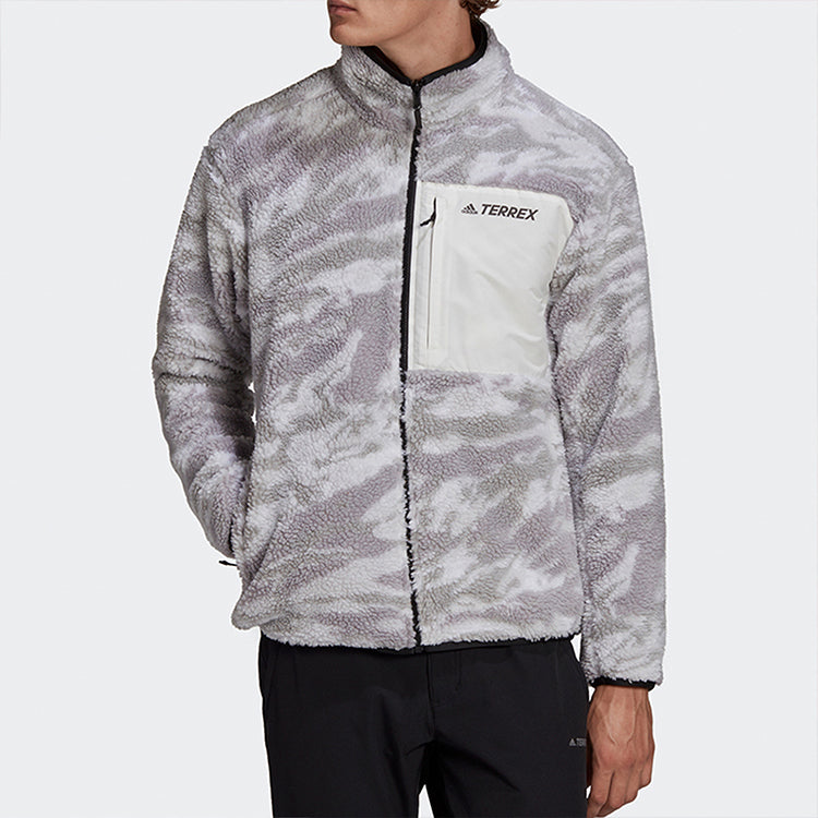 adidas Xplr Sherpa F Reversible Outdoor Sports Jacket Gray GE9912