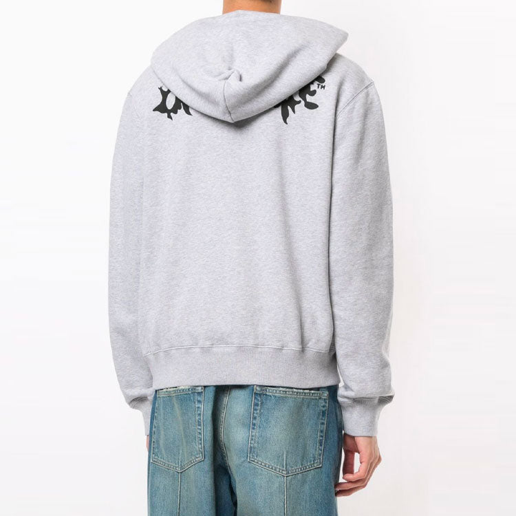 Men's Off-White Devil Printing Hooded Long Sleeves Gray OMBB034E20FLE0060810
