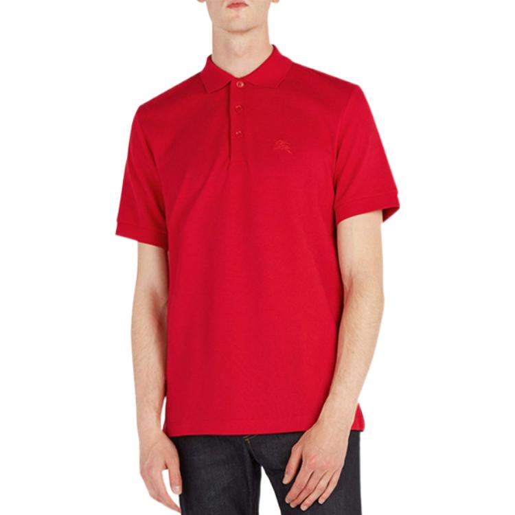 Men's Burberry SS21 Collar Short Sleeve Polo Shirt Red 80031221