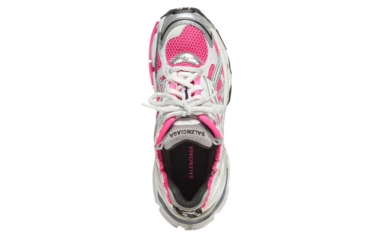 (WMNS) Balenciaga Runner Sneakers 'White Pink Grey Mesh and Nylon' 677402W3RBN9155