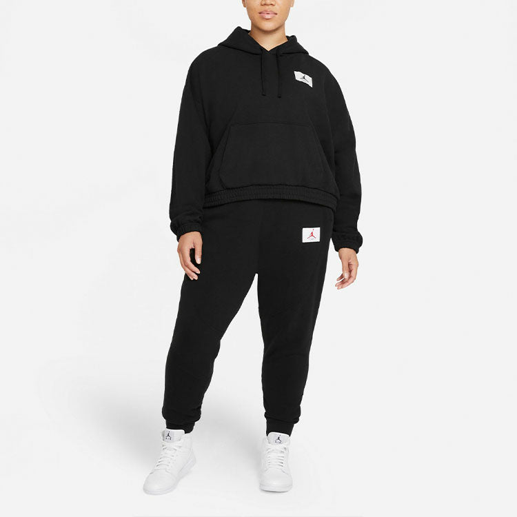 (WMNS) Air Jordan knitting Loose Short Hoodie Black DD6999-010