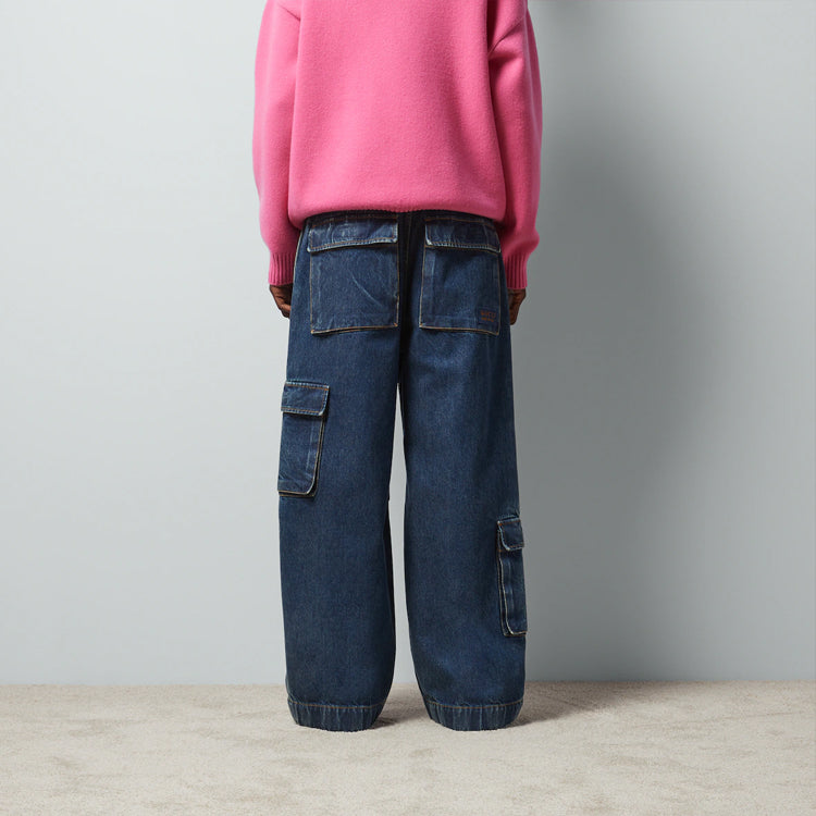 Gucci Denim Trousers With Gucci Label 'Dark Blue' 774082-XDCS9-4447