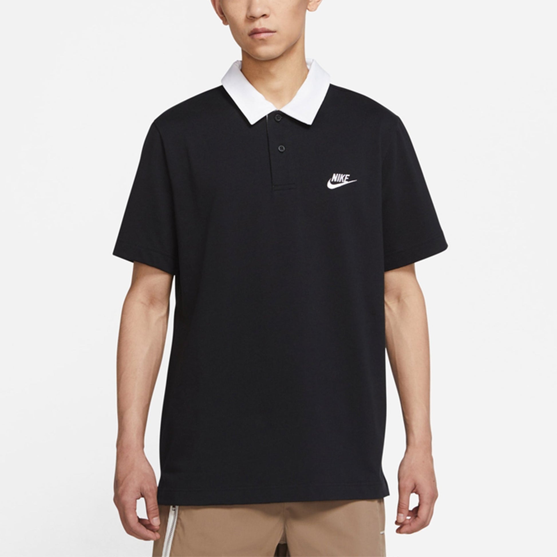 Nike Nsw Spe Ss Rugby Polo Sports Short Sleeve Polo Shirt Black DD4713-010