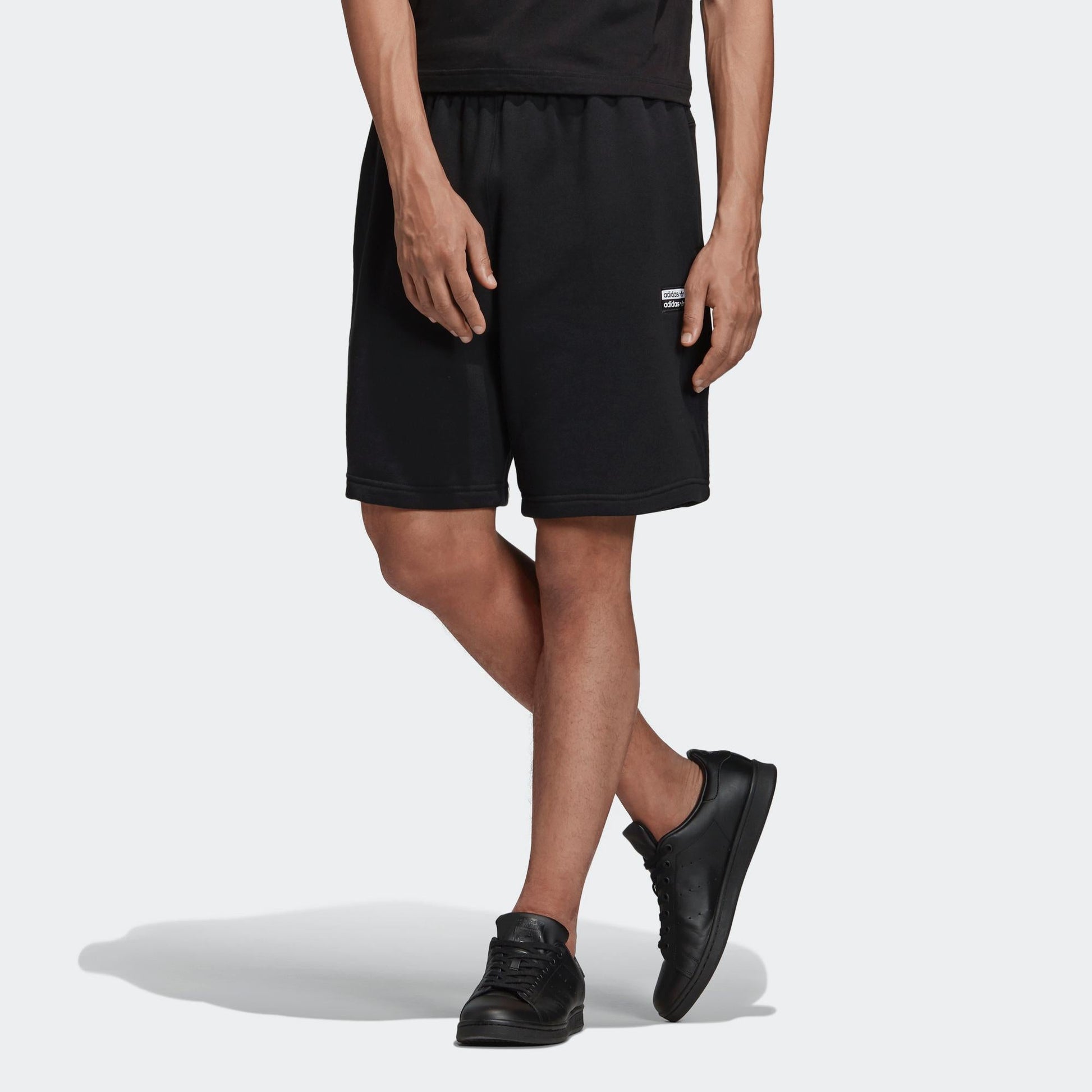 Men's adidas originals Double Label Sports Black Shorts ED7233