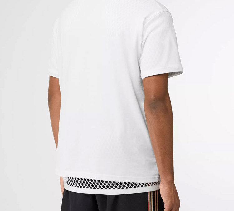 Men's Burberry Logo Printing Round Neck Short Sleeve White 80174851