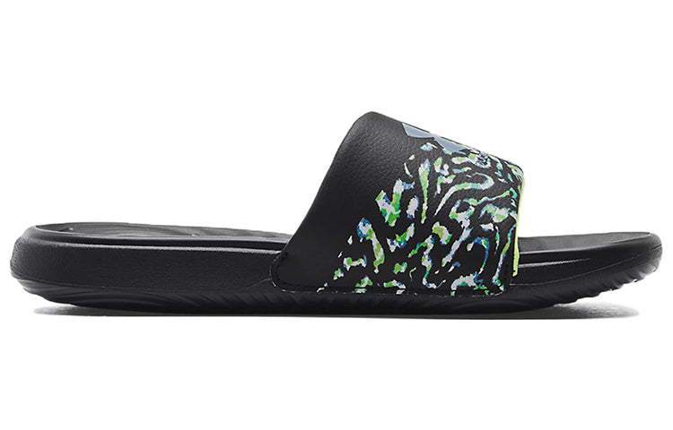 (WMNS) Under Armour Ansa Graphic Slide 'Black Quirky Lime' 3024436-008
