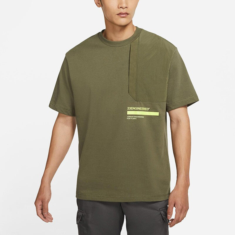 Men's Air Jordan 23 Engineered Athleisure Casual Sports Military T-Shirt 'Green' DM3216-222