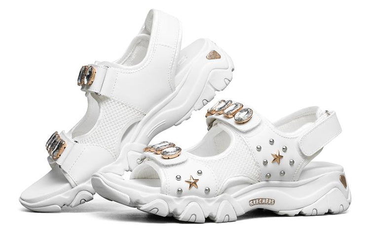 (WMNS) Skechers D'Lites 2.0 Simple and Stylish Sandals White 32994-WHT