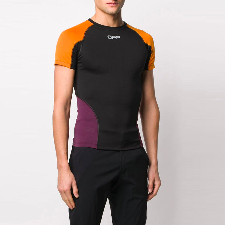Off-White Colorblock Sports Short Sleeve Slim Fit Version Black OMVA001R20G500191991