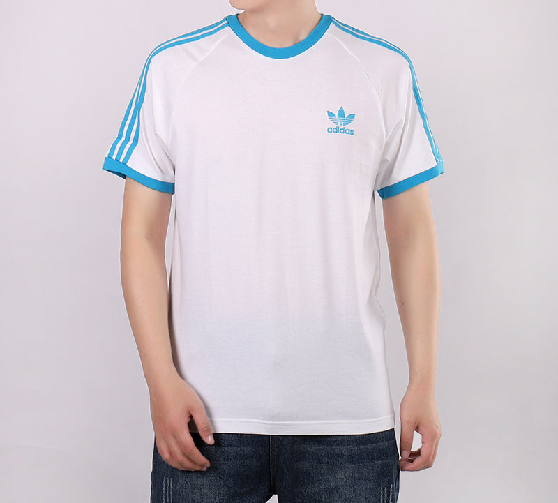 adidas originals Contrasting Colors Blue Short Sleeve White DZ4586