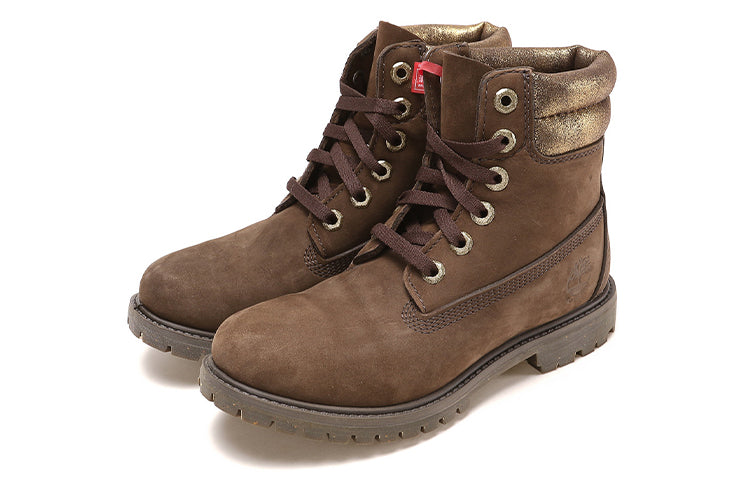 (WMNS) Timberland 6 Inch Waterville Premium Double Collar Boots 'Dark Brown' A1R2IA66