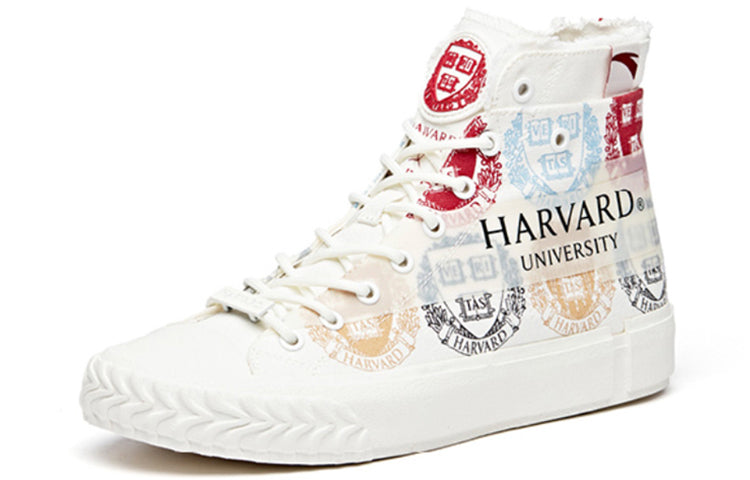 (WMNS) ANTA x Harvard Life Series Sneakers Canvas High 'White Multi-Color' 122028652-8