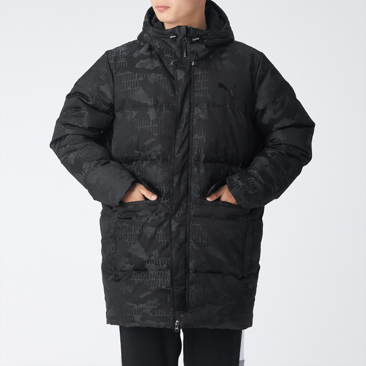 PUMA Camo Long Down Jacket 'Black' 585502-01
