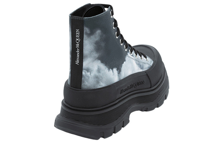 Alexander McQueen Blue Sky Print Tread Slick Boots 'Blue White Black' 705665W4TG14582