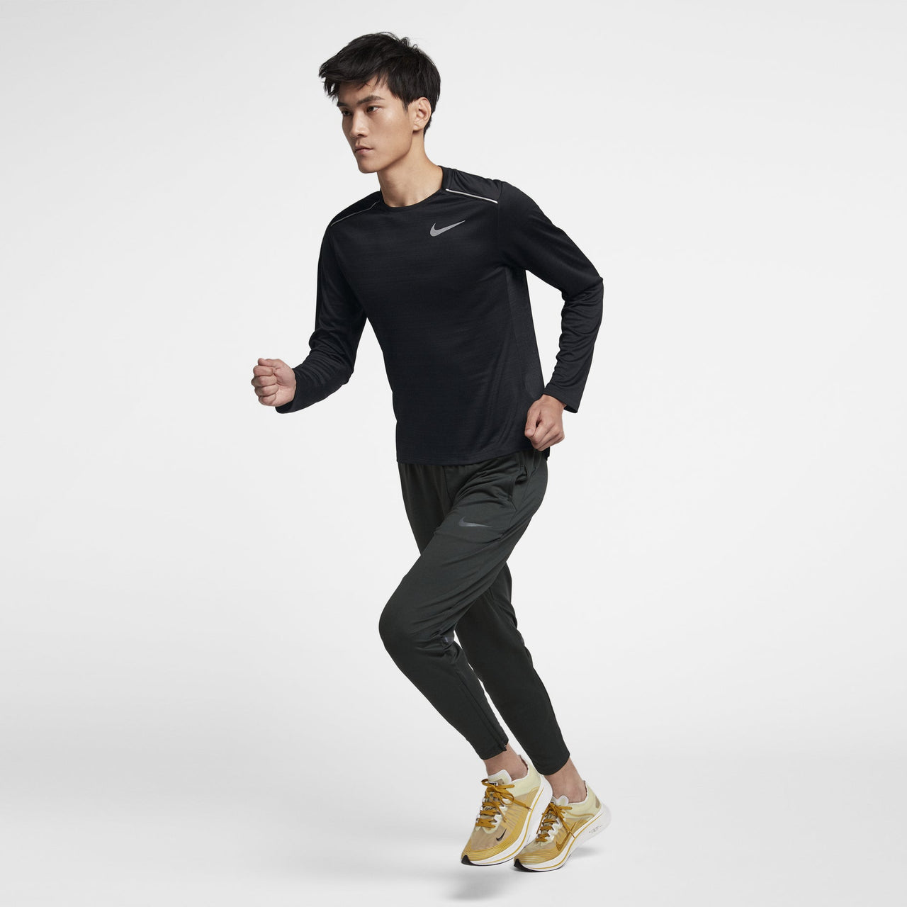 Nike Dri-Fit Mtler Long Sleeves Running Quick Dry Gym Clothes Black AJ7569-010