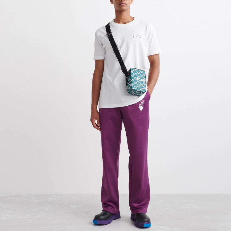 Men's Off-White SS22 Caravaggio Arrow Logo Short Sleeve Version White T-Shirt 17595115367845542048