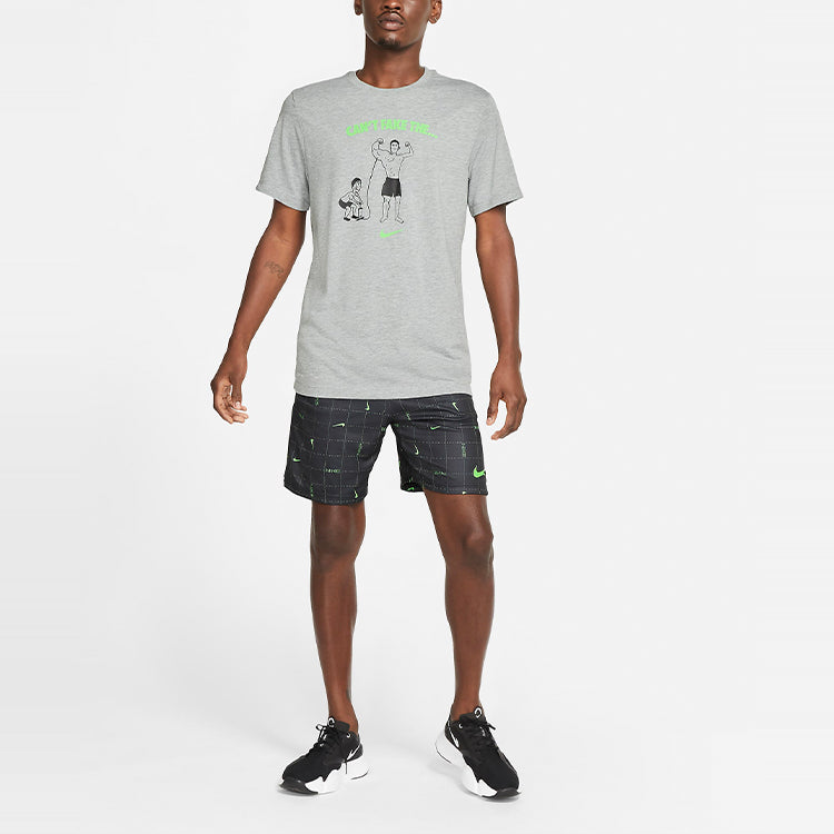 Nike Dri-fit Casual Sports Training Short Sleeve dark grey Gray DA1582-063
