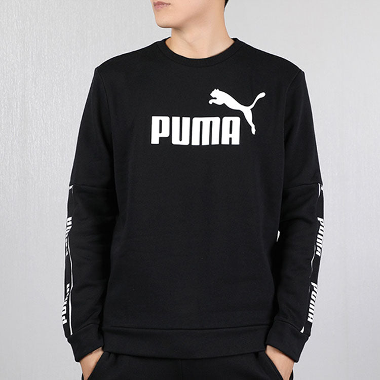 PUMA Fleece Lined Stay Warm Casual Sports Round Neck Pullover Black 580429-01