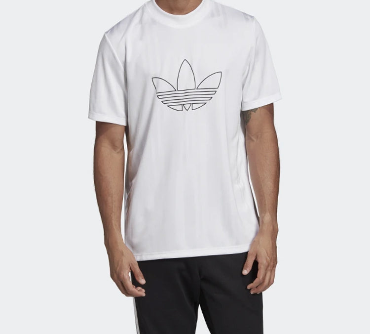adidas originals Outline Jersey Sports Round Neck Short Sleeve White ED4684