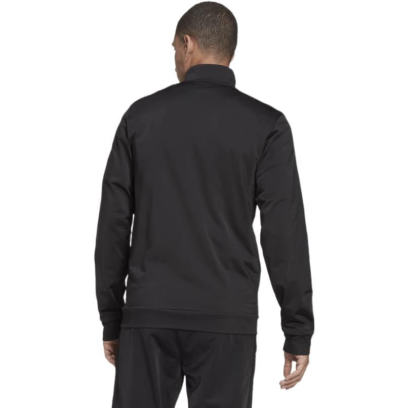 Men's adidas Essentials Solid Color Chest Logo Printing Zipper Sports Jacket Black H46101