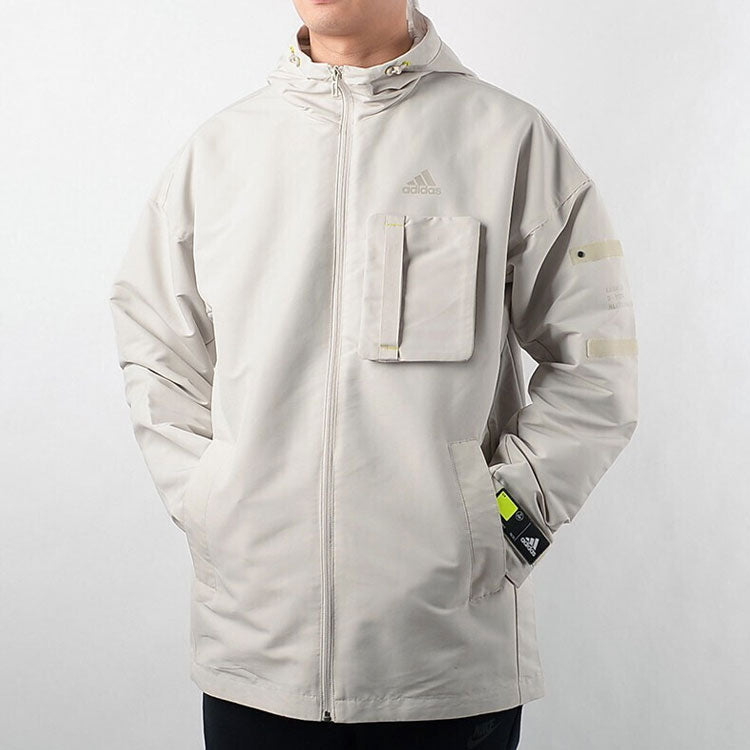 adidas Th Jkt Wv Cstm Casual Sports Training Hooded Jacket Bauxite Brown GP0991