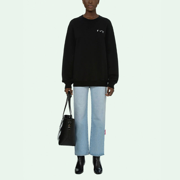 Off-White Arrow Liquid Melt Crewneck 'Black/Grey' OWBA055R21JER0011009