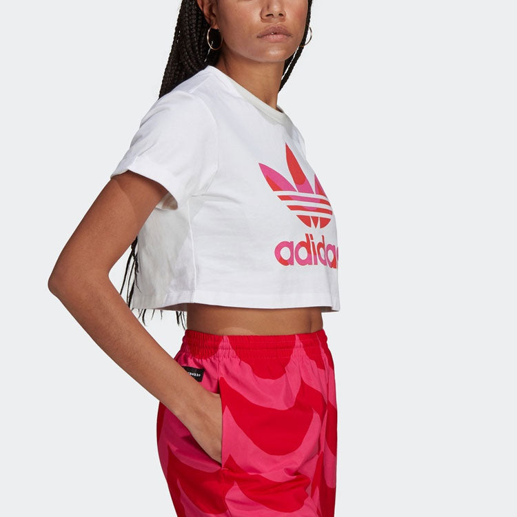 (WMNS) adidas originals Large Logo Casual Sports Short Sleeve White H20482