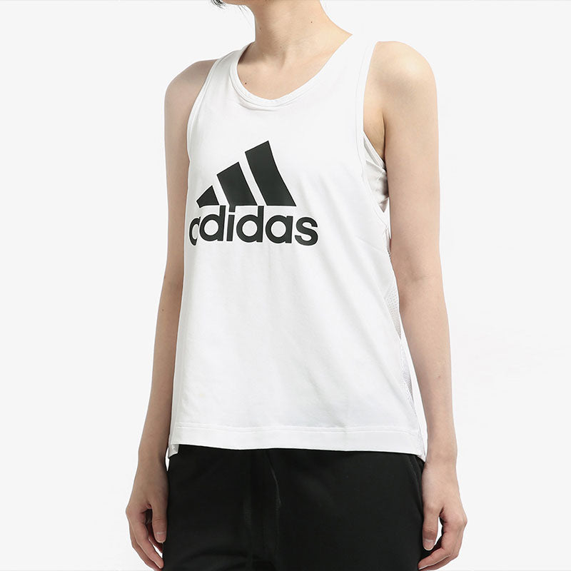 (WMNS) adidas D2M Logo Tank 'White Black' CZ4386