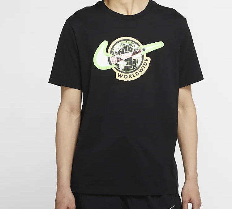Nike SPORTSWEAR worldwide Sports Printing Short Sleeve Black CW0387-010