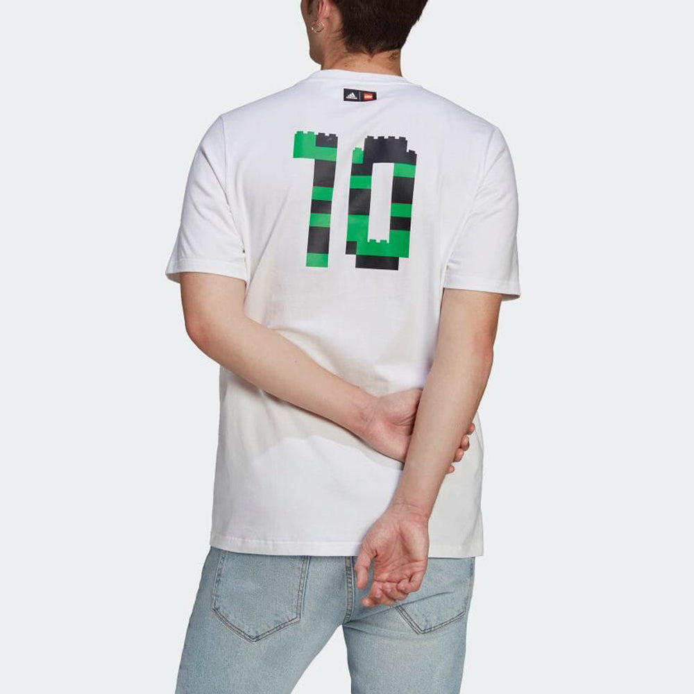 adidas x LEGO Crossover Soccer/Football Printing Round Neck Short Sleeve Japanese version White HA0923