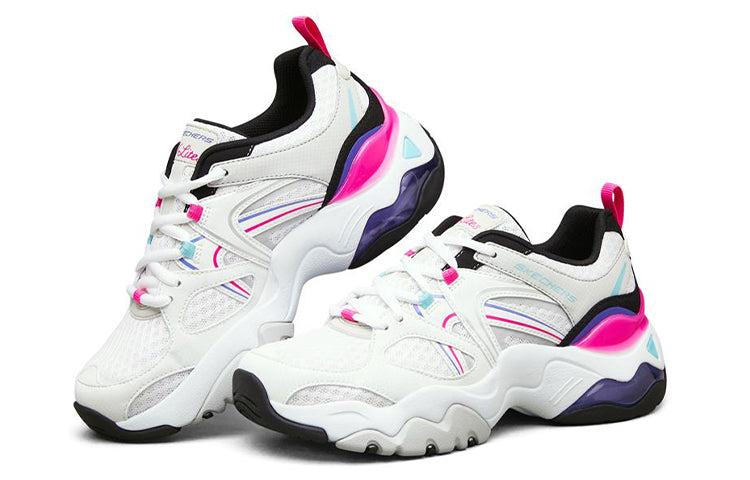 (WMNS) Skechers D Lites 3.0 Air Low Top Running Shoes White/Black/Pink 896025-WMLT