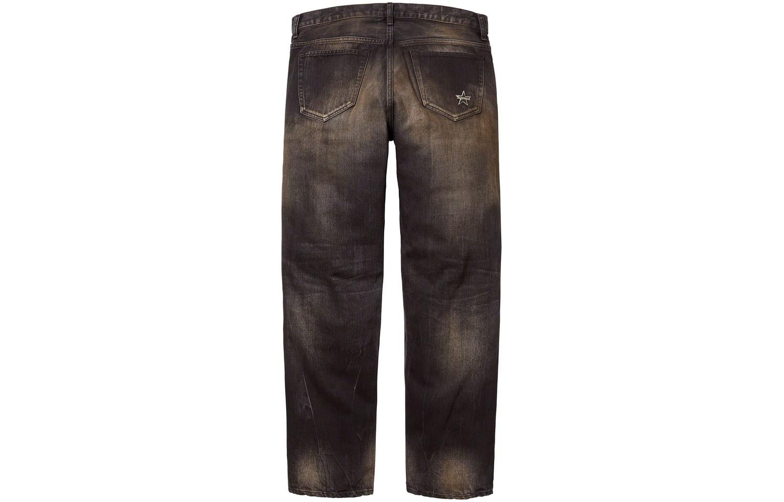 Supreme FW23 Week11 Distressed Loose Fit Selvedge Jean Pants 'Brown' SUP-FW23-178