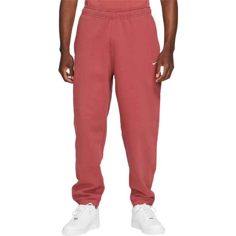 Men's Nike Solid Color Fleece Lined Bundle Feet Casual Sports Pants/Trousers/Joggers Red CW5460-661