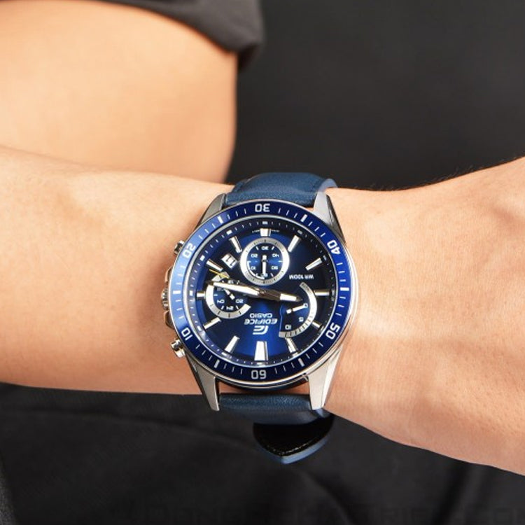 Men's CASIO Racing Design Color Watch Business Mens Blue Analog EFR-552L-2AV