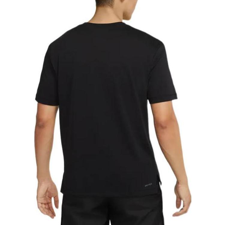 Men's Air Jordan Dri-Fit Dongdan Colorful Logo Printing Sports Short Sleeve Black T-Shirt DV6279-010