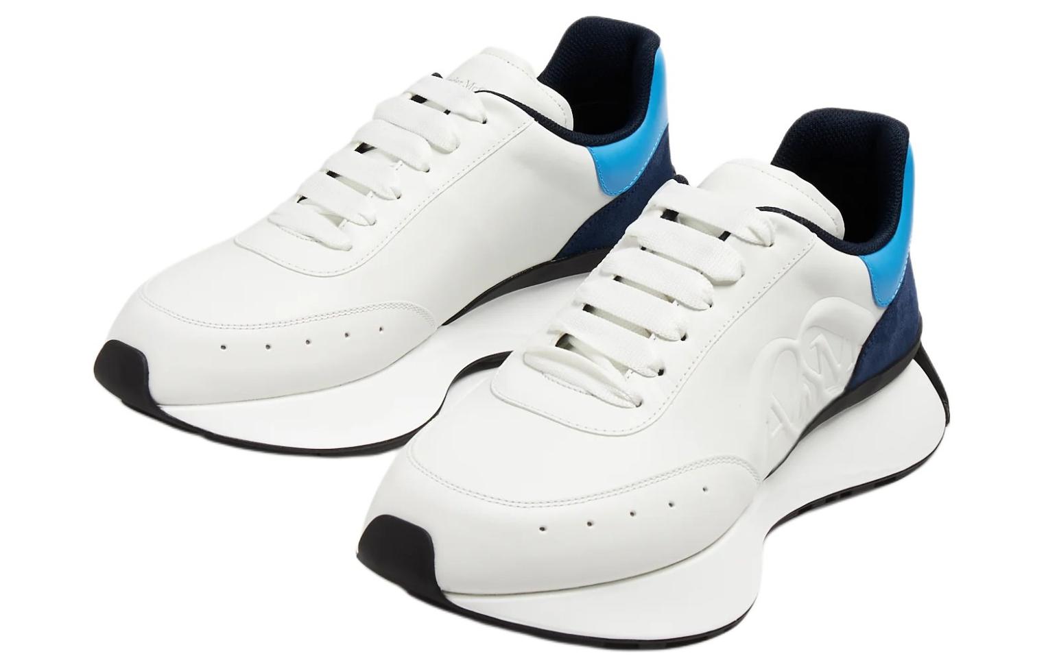 Alexander McQueen Sprint Runner Sneakers 'White Black Blue' 777417WIDNK8758