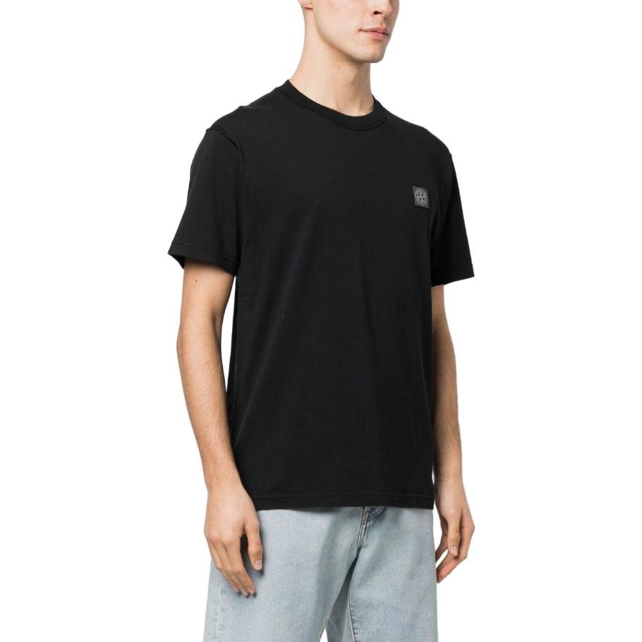 STONE ISLAND Pisato Effect Logo Patch T-shirt 'Black' 101523757-A0029