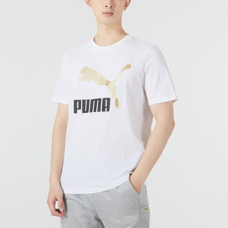 PUMA Classics Logo Metallic Tee 'White' 536345-02