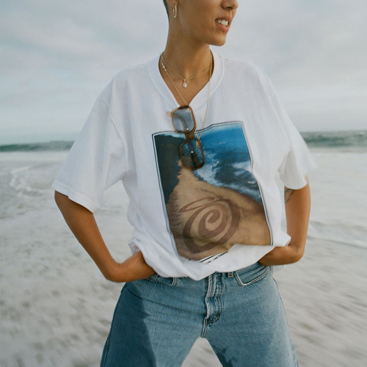 Stussy Land Art Tee Short Sleeve Unisex White 3903624