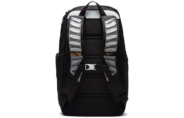 Nike Elite Pro Basketball Backpack 'Black White Metallic Gold' BA6164-013
