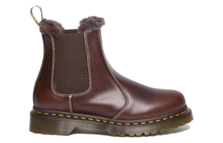 Dr. Martens 2976 Leonore Faux Fur Lined Chelsea Boots 'Dark Brown' 30954201