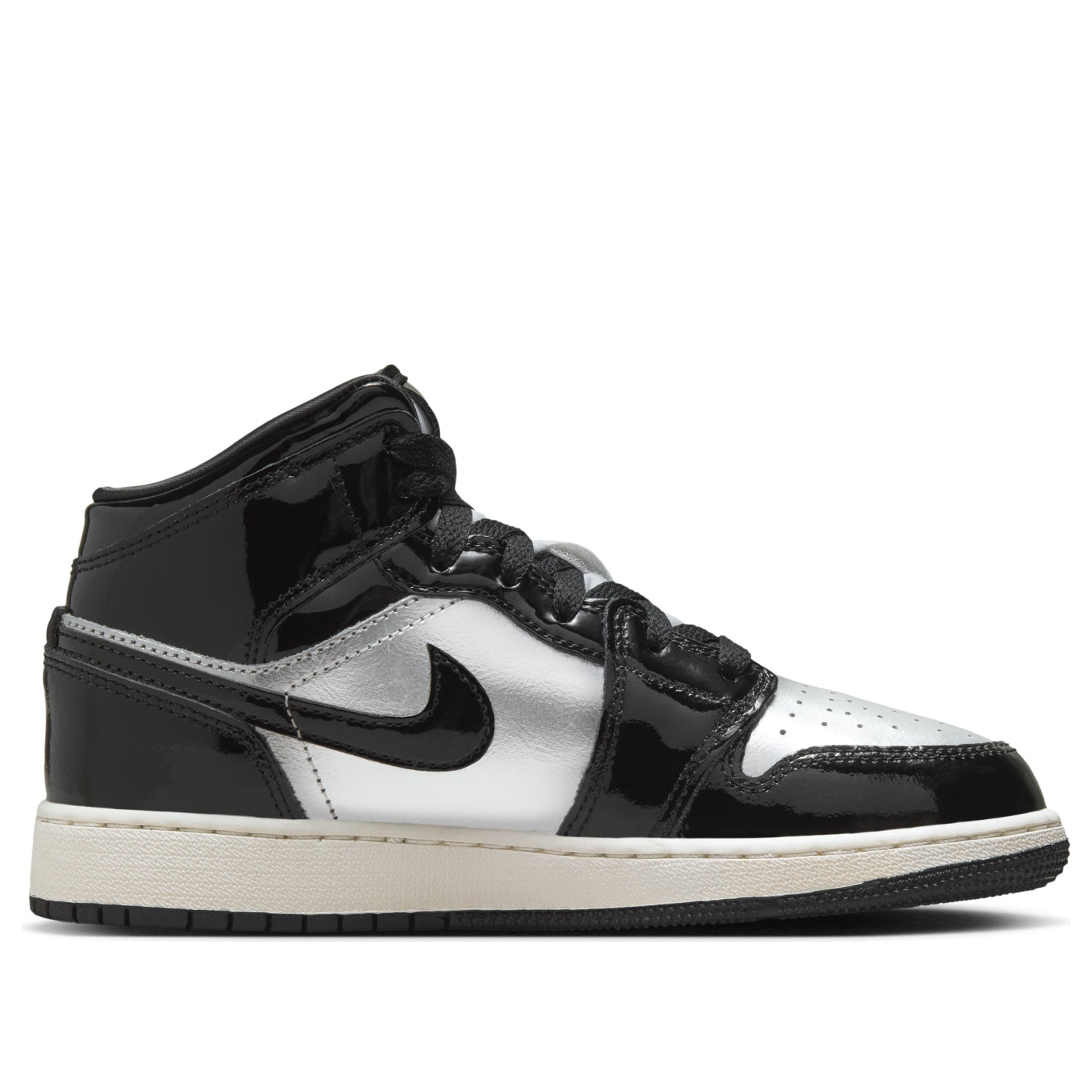 (GS) Air Jordan 1 Mid SE 'Black Metallic Silver Gold' FZ3938-001