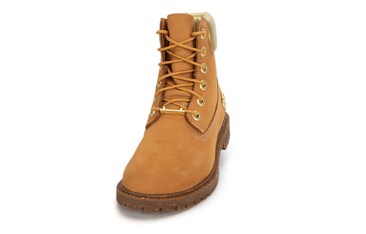 (WMNS) Timberland Heritage 6 Inch Waterproof Boots 'Wheat Nubuck with Gold' A5RS8231