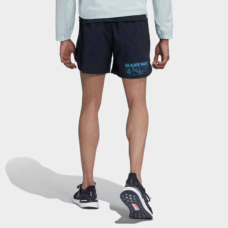 Men's adidas Running Geometry Pattern Logo Sports Shorts Blue HM1213